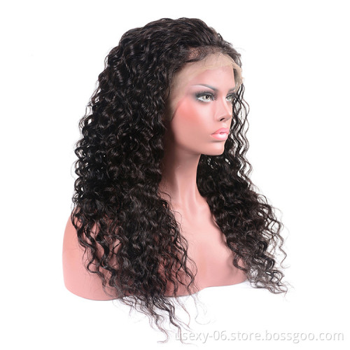 Usexy China Factory Wholesale Wigs Virgin Cuticle Aligned Hair Medium Swiss Lace Front Wig
